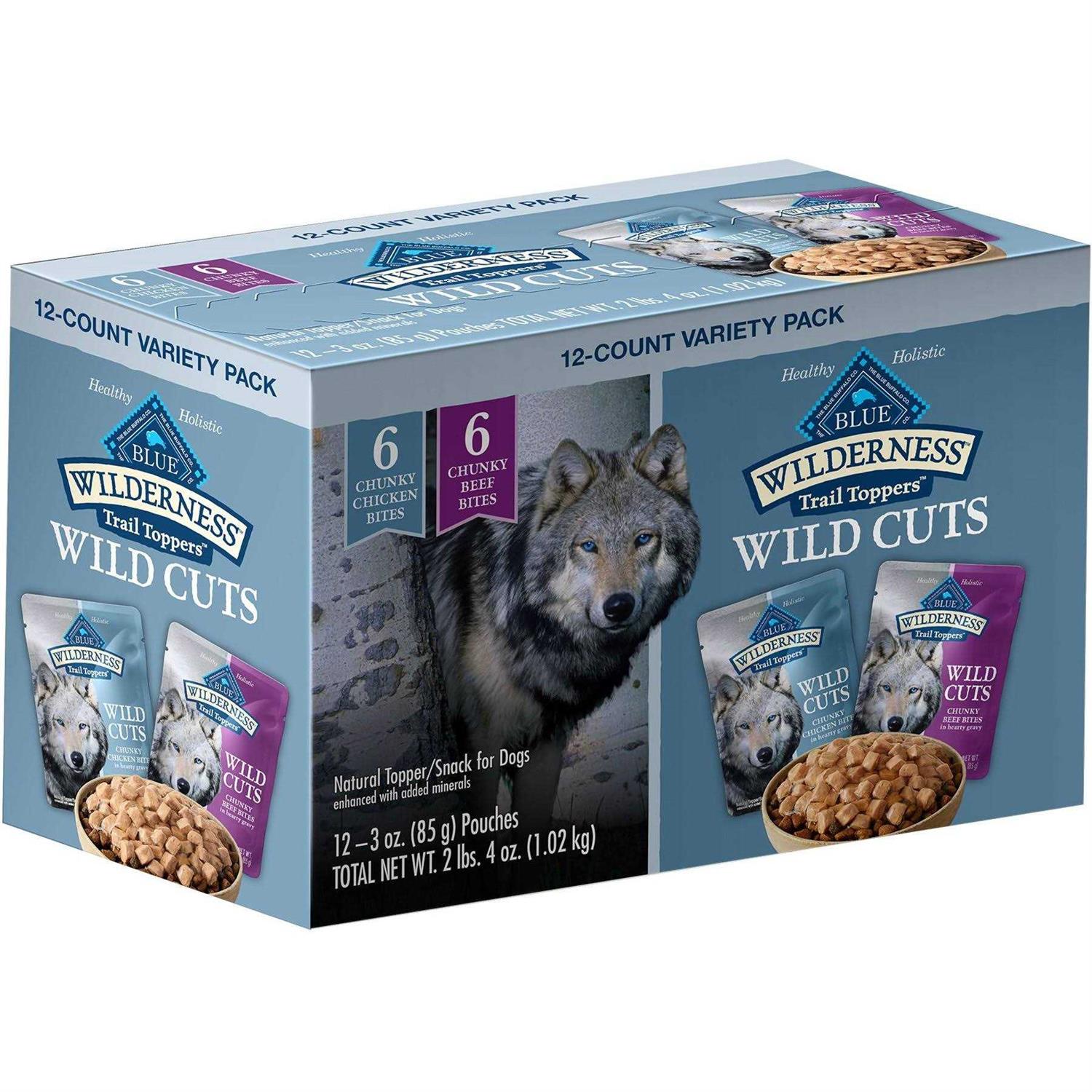 Blue Buffalo Wilderness Trail Toppers Wild Cuts Chicken & Beef Bites Variety Pack Wet Dog Food