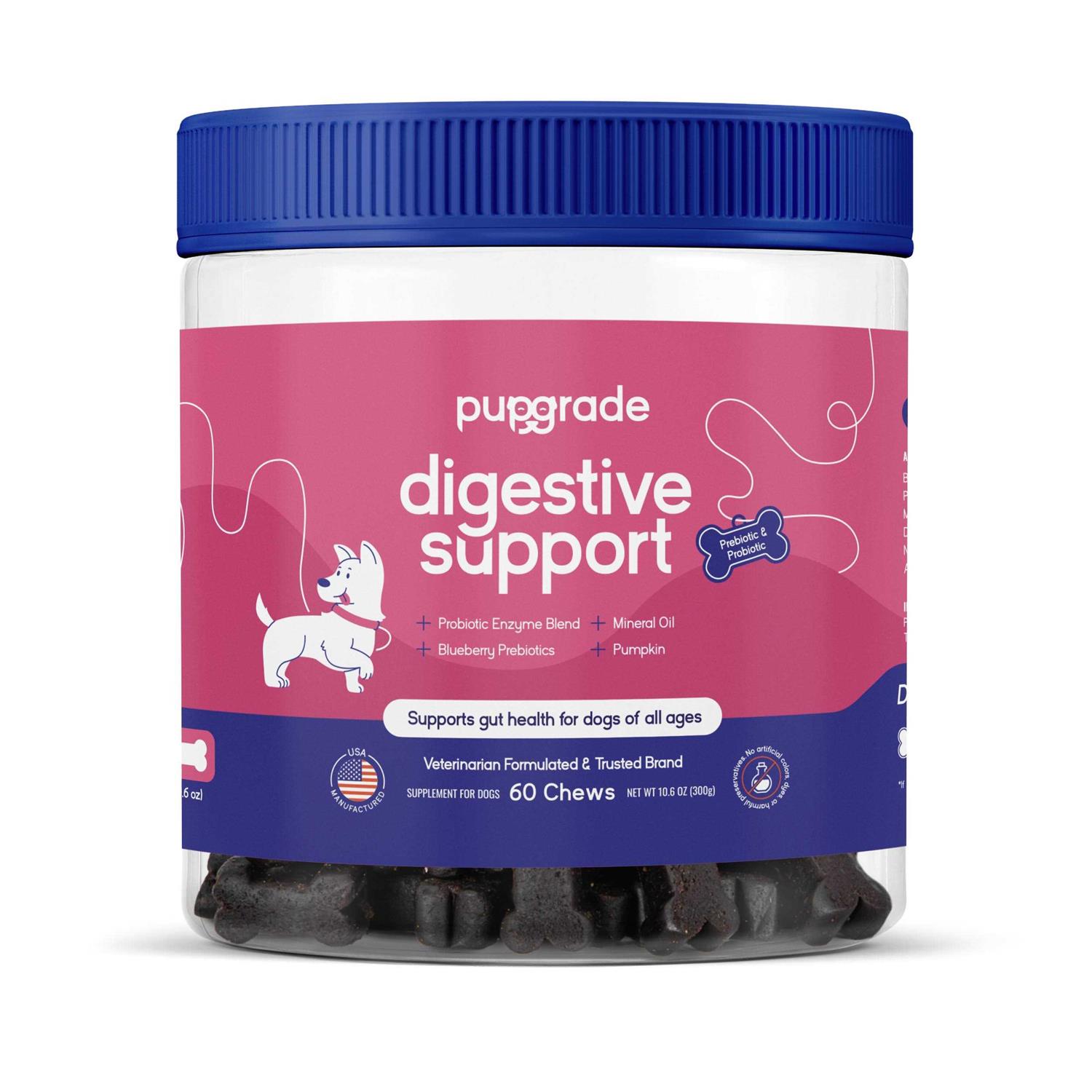 Pupgrade Digestive Support Chews for Dogs Upset Stomach
