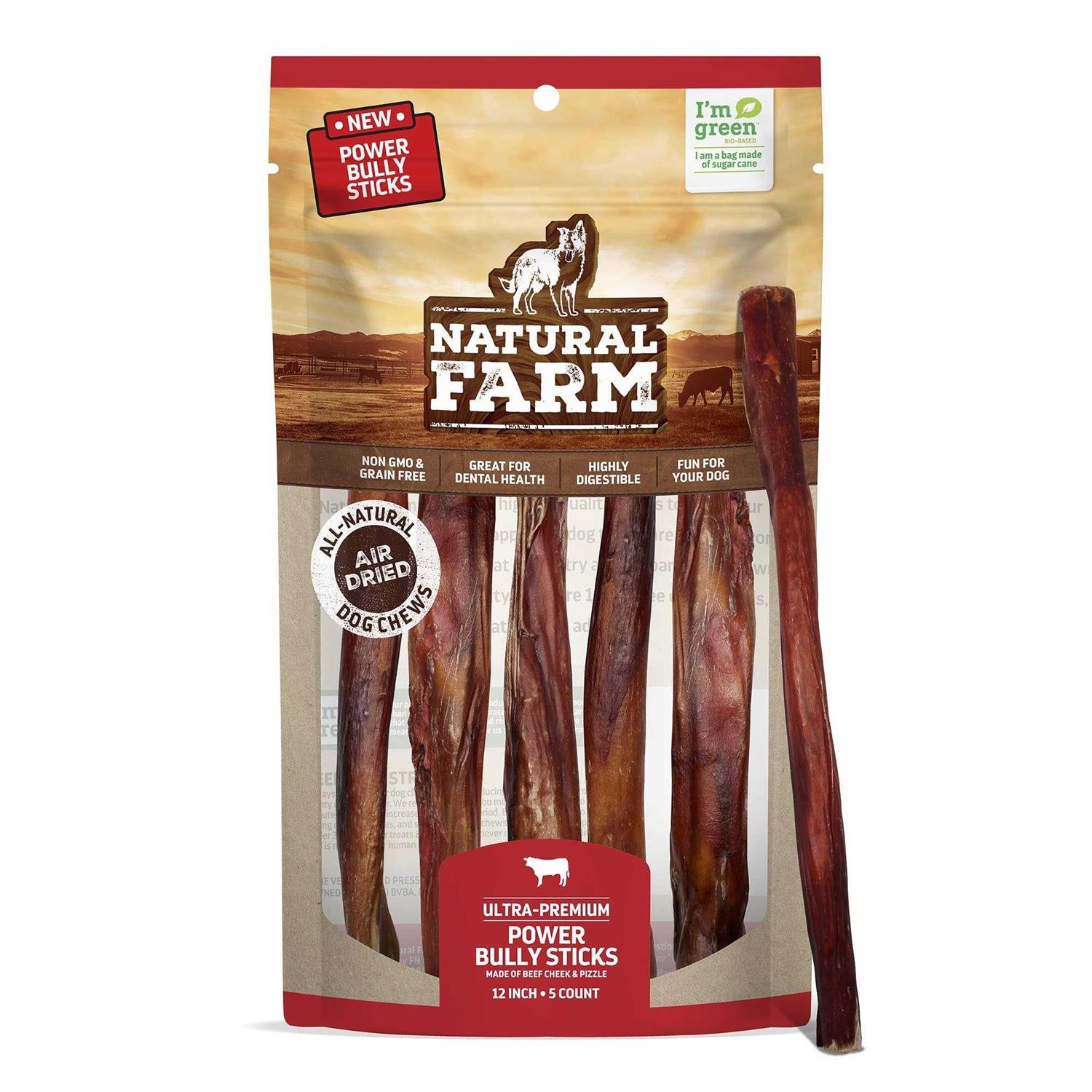 Natural Farm Power Bully Sticks Dog Treats