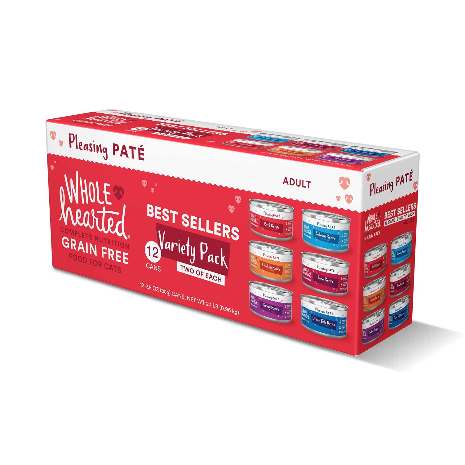 WholeHearted Grain Free Wet Cat Food Pate Variety Pack