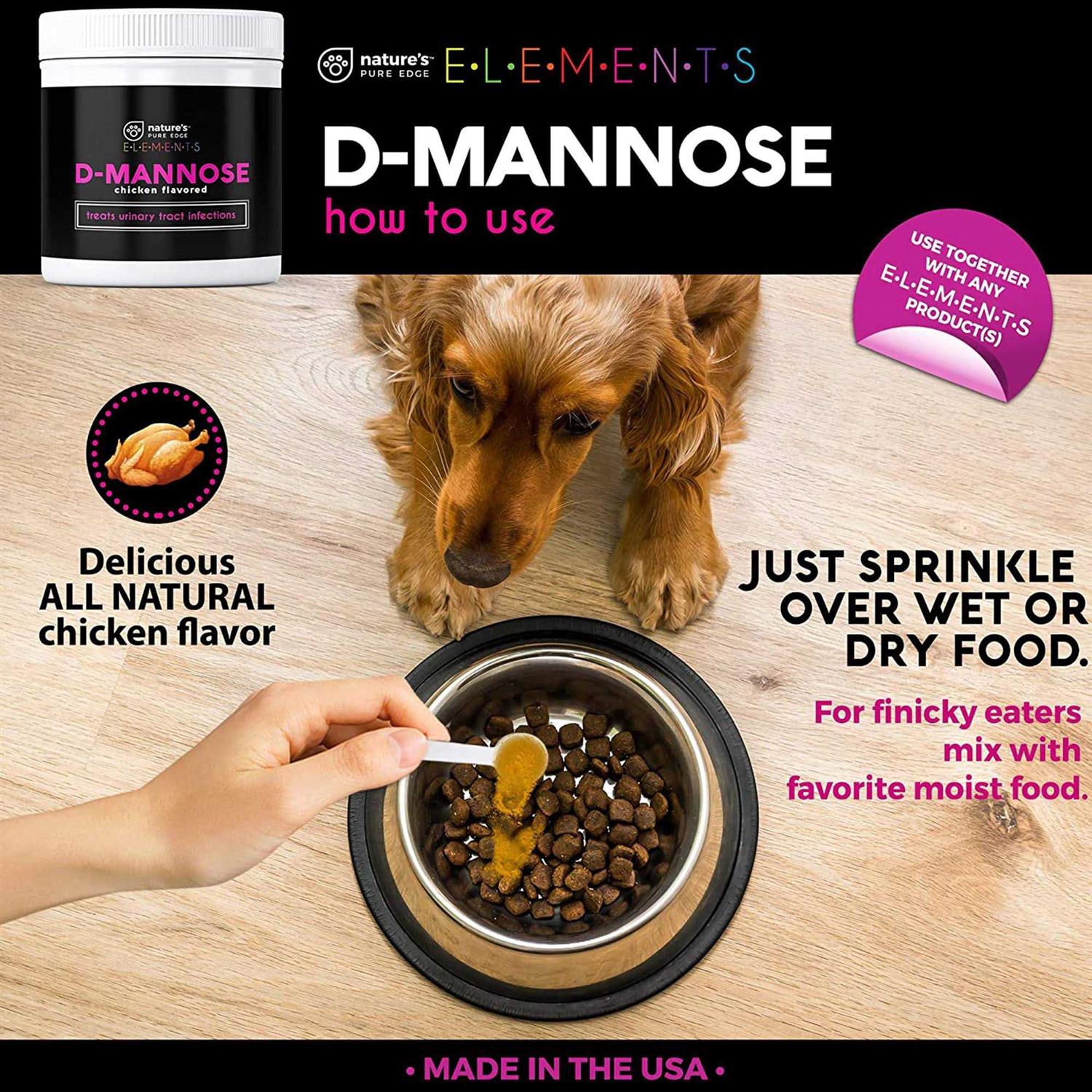 Nature’s Pure Edge D Mannose Powder for Kidney Health Dog & Cat Urinary Supplement