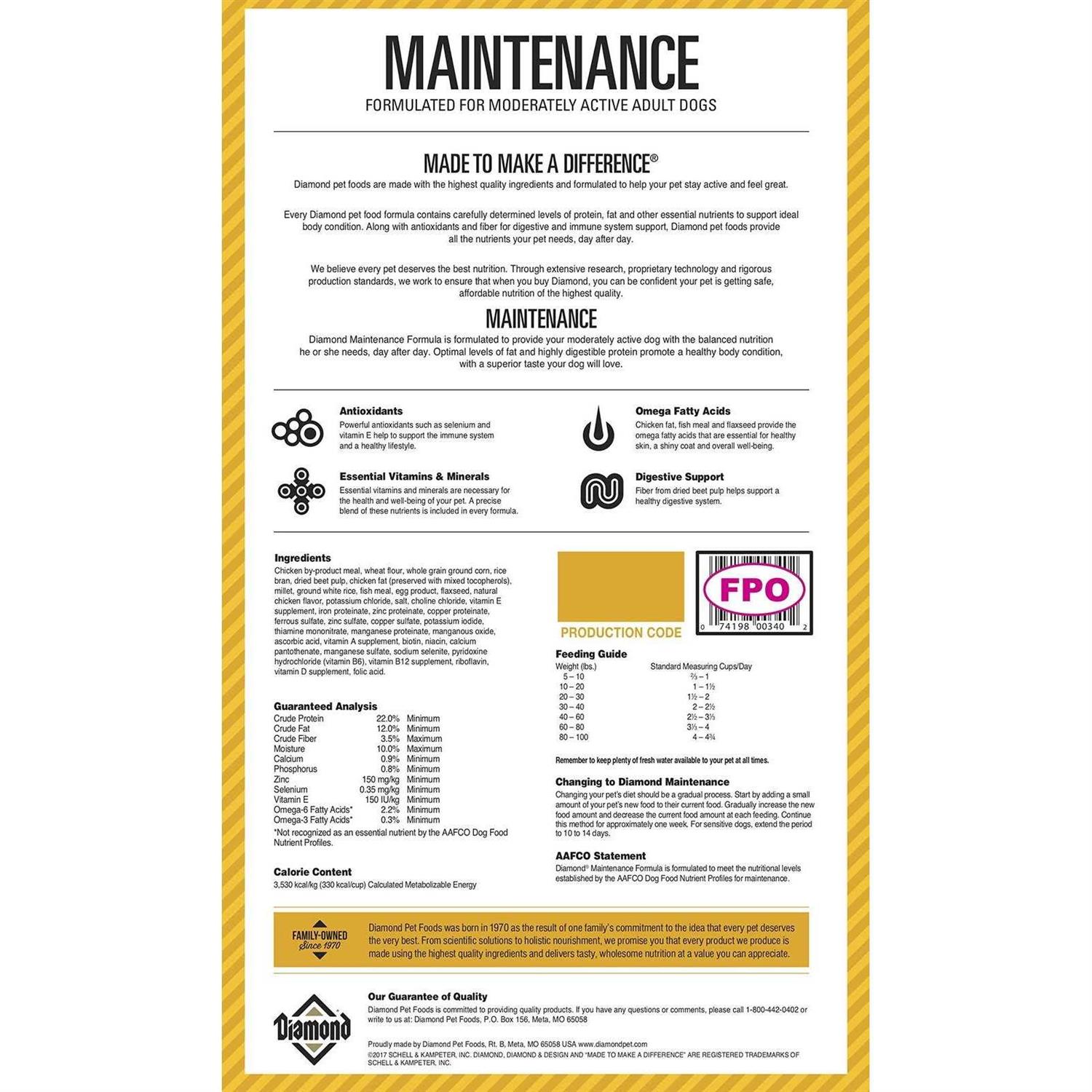 Diamond Dog Food Maintenance