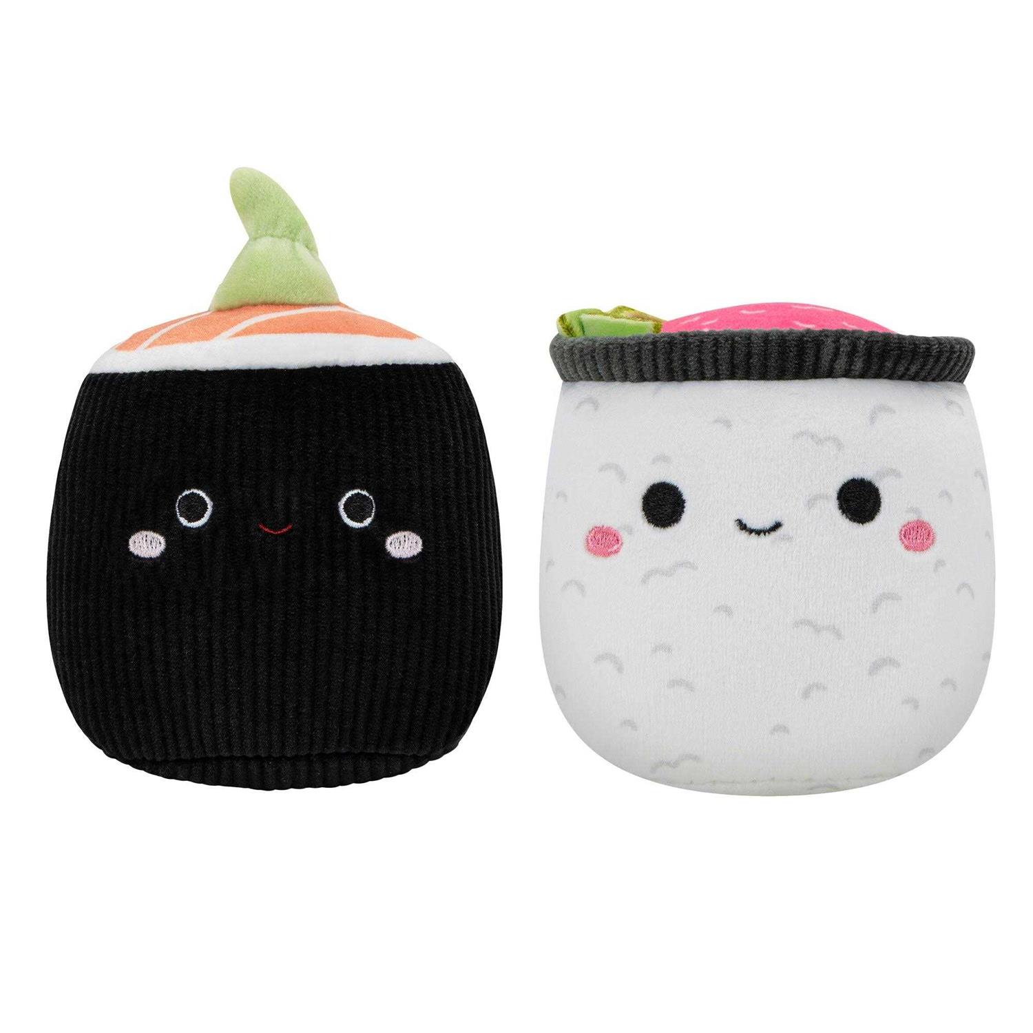 Squishmallows Squeaky Plush 2-Pack Sushi Dog Toy
