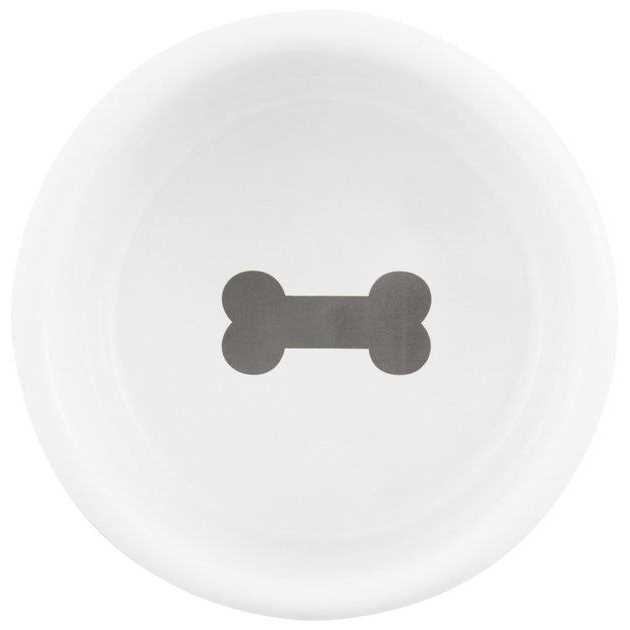 Signature Housewares Bones Non-Skid Ceramic Dog Bowl