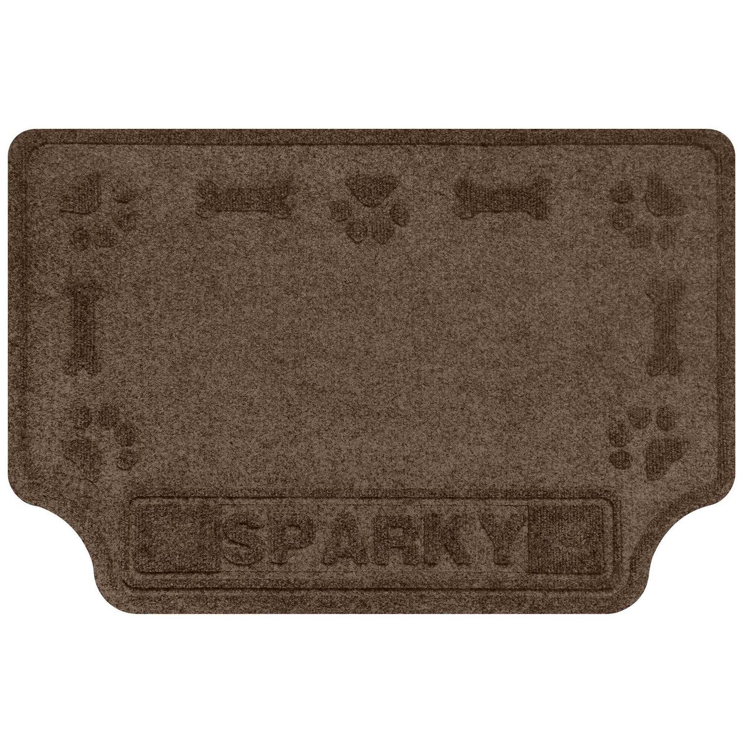 Bungalow Flooring Personalized Waterhog Drool Hog Dog Bone Dog Dinner Mat