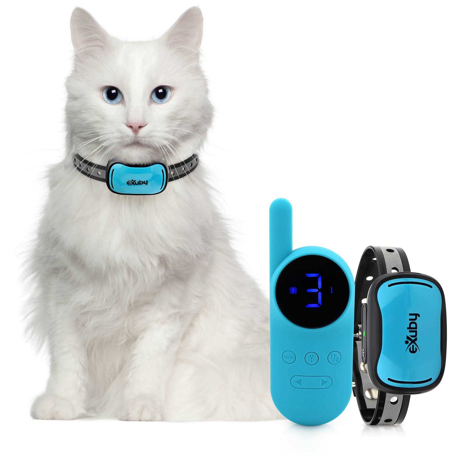 Exuby Small Cat Shock Collar w/ Remote Designed for Training Cats