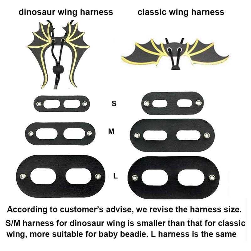 Adoggygo Bearded Dragon Lizard Leash Harness 3 Size Pack Dinosaur Wing Lizard Harness Leash for Bearded Dragon Lizard Reptiles