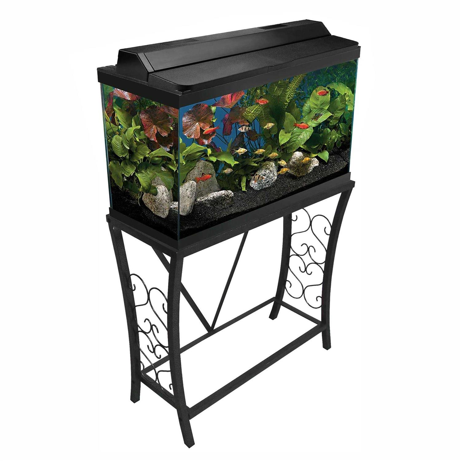 Aquatic Fundamentals Black Scroll Aquarium Stand