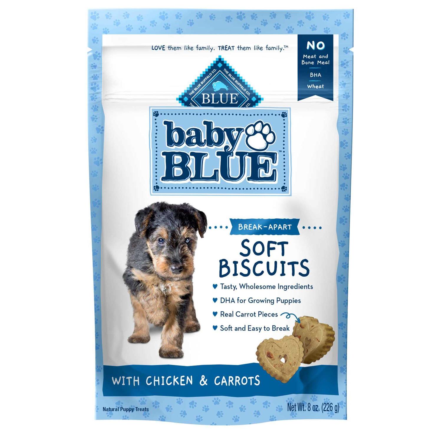 Blue Buffalo Baby Blue Soft Biscuits Natural Chicken & Carrots Puppy Dog Treats