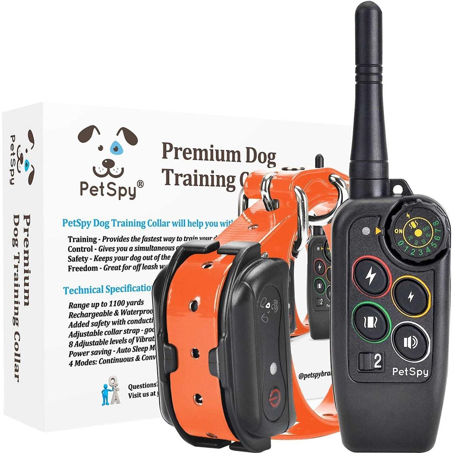 PetSpy Premium Dog Training Shock Collar for Dogs with Vibration Shock and Beep