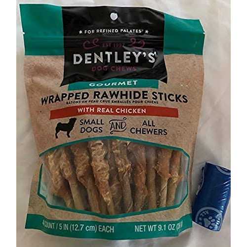 Dentley’s Gourmet 5 Wrapped Rawhide Sticks Dog treats Chicken