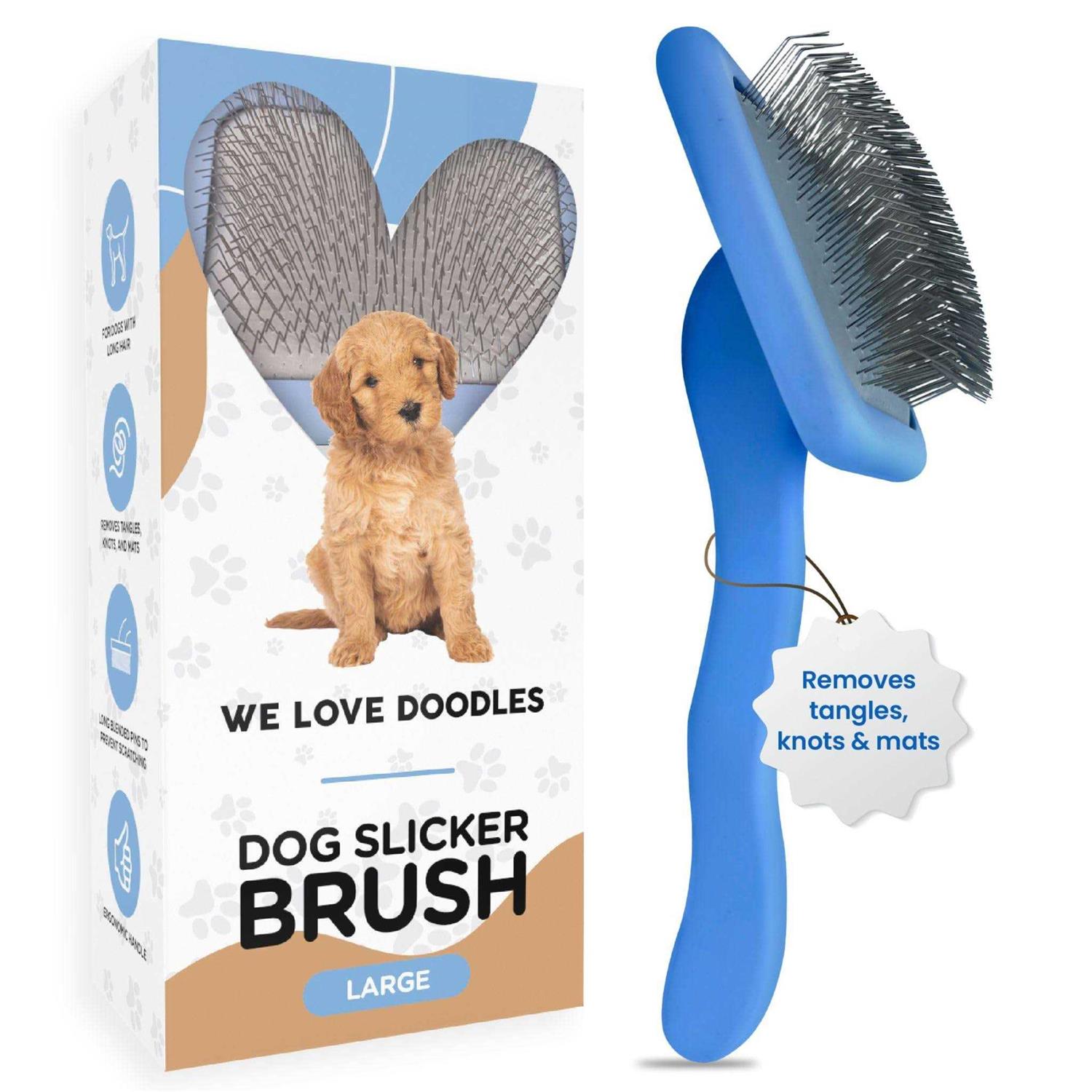 We Love Doodles Dog Slicker Brush Dog Doodle Brush for Grooming Pet Hair Dog Brush