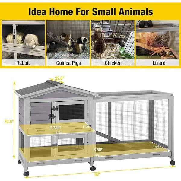 Aivituvin Indoor Outdoor Rabbit Hutch Bunny Cage AIR19