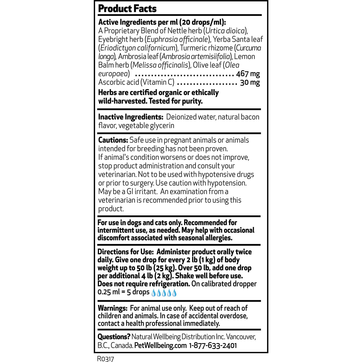 Pet Wellbeing Nettle Eyebright Gold for Dogs