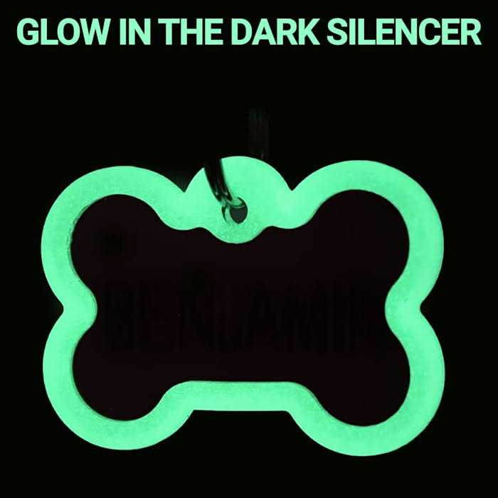 GoTags Anodized Aluminum Personalized Silencer Dog ID Tag