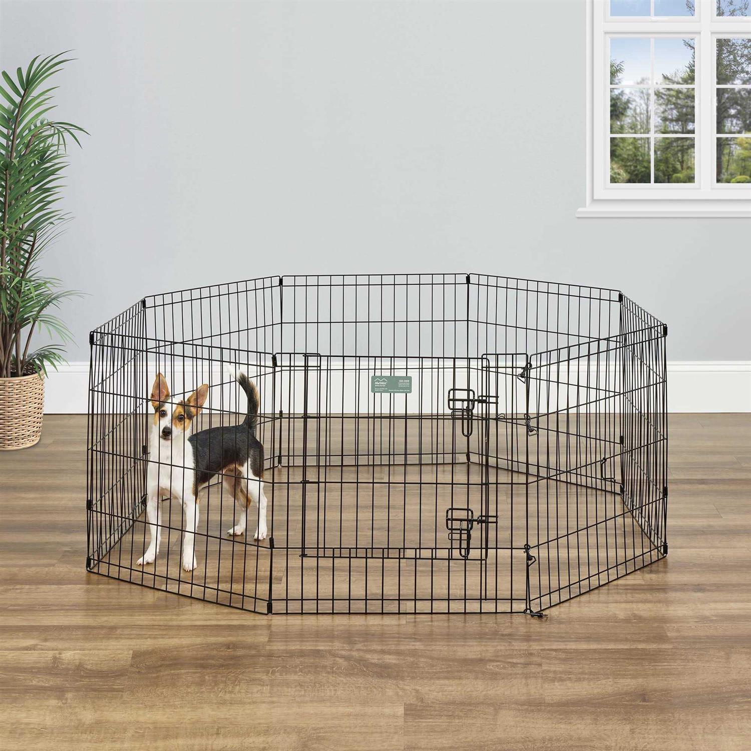 Midwest Black E-Coat Pet Exercise Pen with Walk-Thru Door 8 Panels