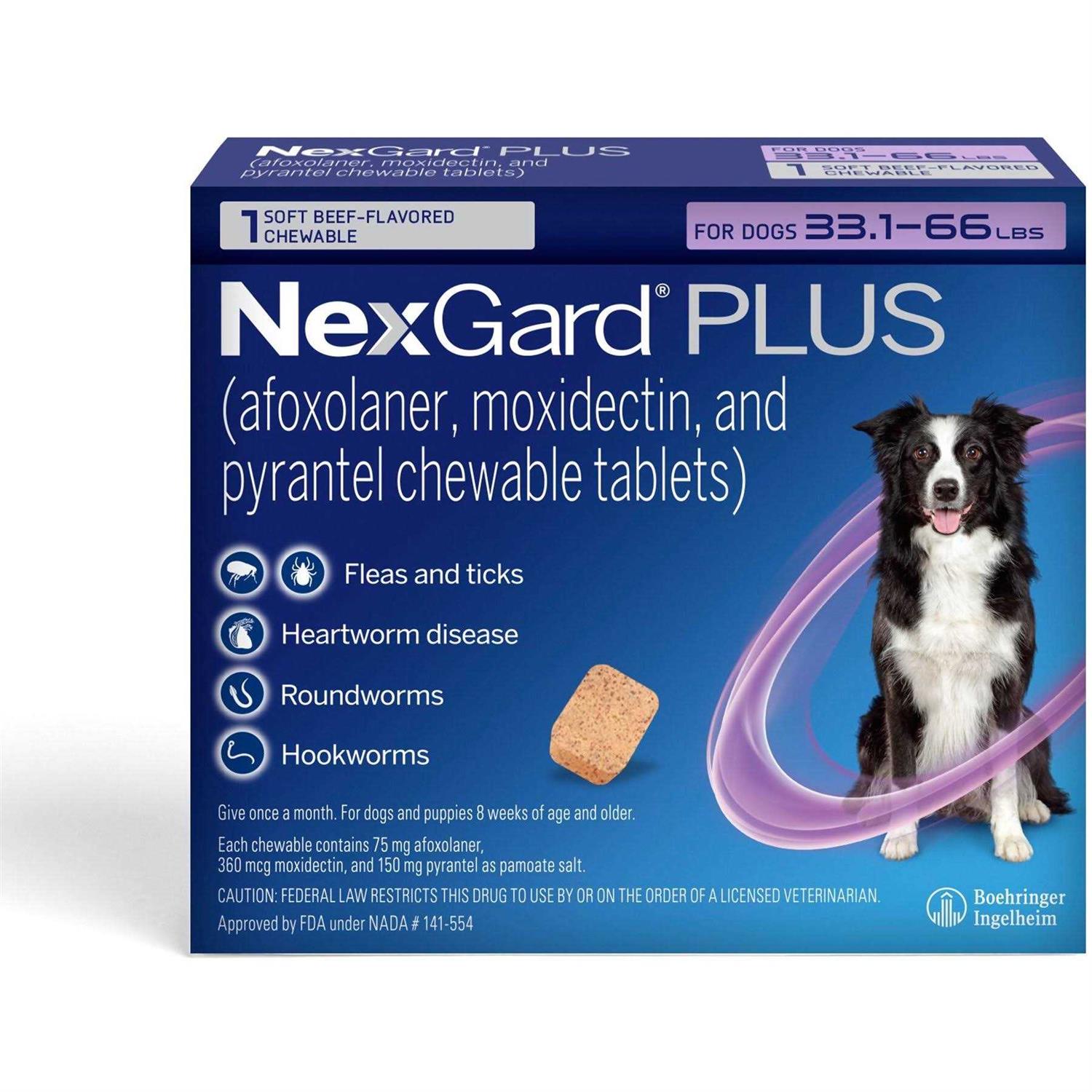 NexGard Plus Chewables for Dogs 33.1-66 lbs