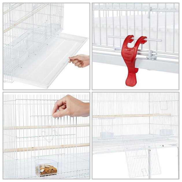 Yaheetech Rolling Stand Extra Space Wood Perches Bird Cage