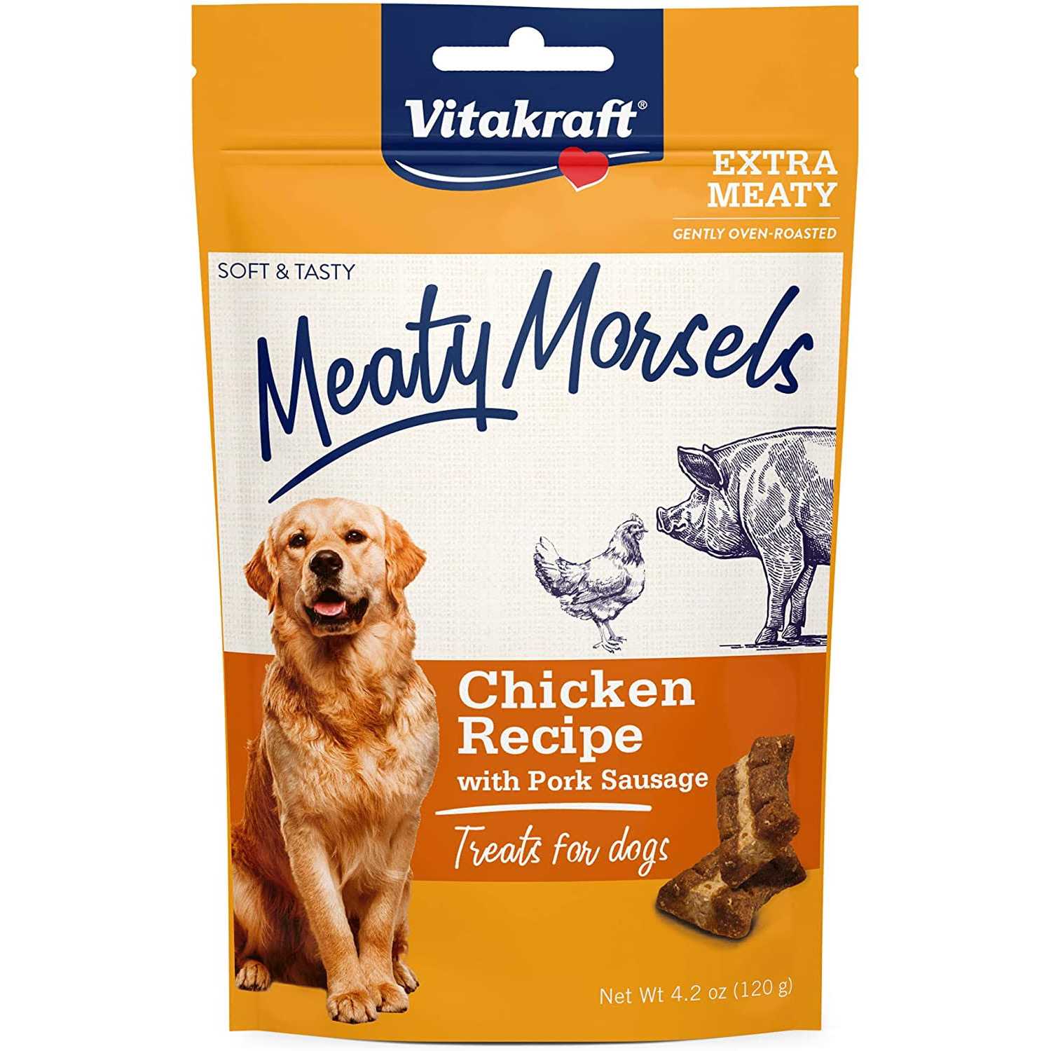 Vitakraft Meaty Morsels Chicken Recipe with Beef & Carrots Dog Treat Mini