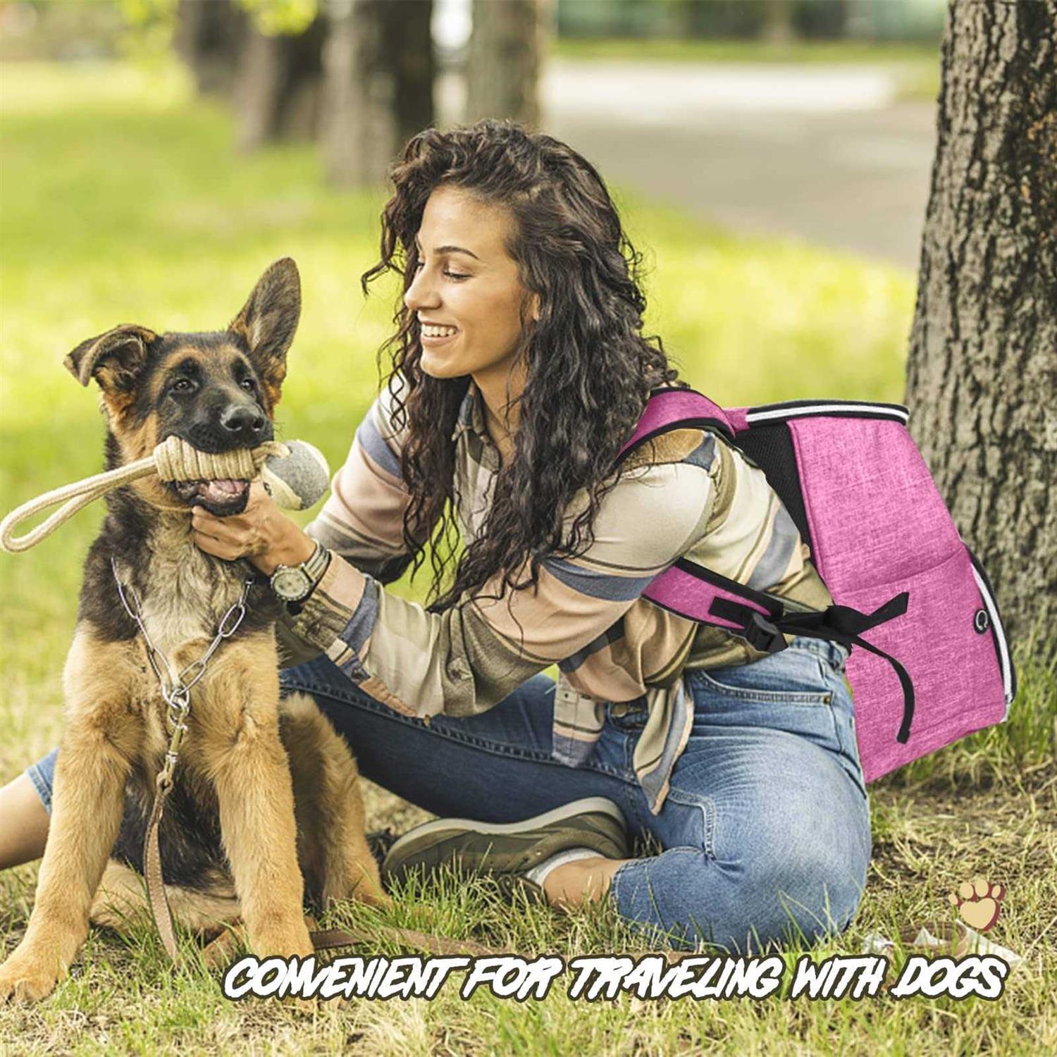 baglher Dog Travel Bag,Airline Approved Pet Supplies Backpack,Dog Travel Backpack with 2 Silicone Collapsible Bowls and 2 Food Baskets