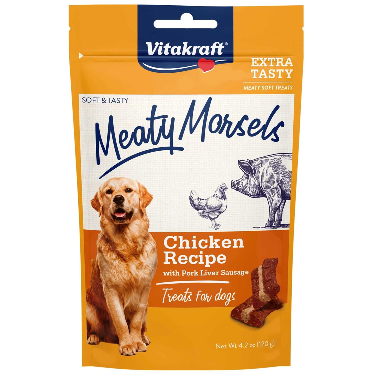Vitakraft Meaty Morsels Chicken Recipe with Beef & Carrots Dog Treat Mini