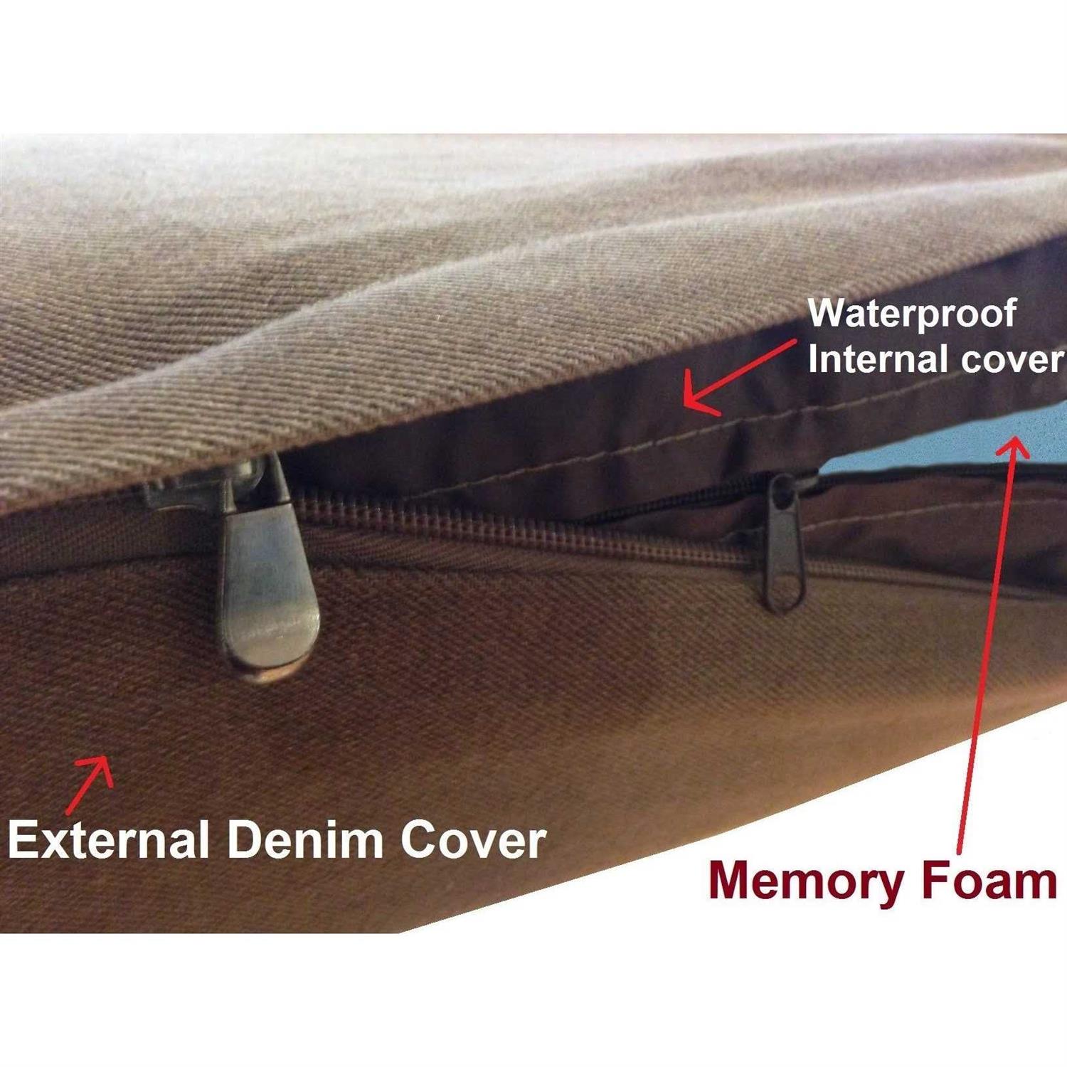 Dogbed4less Orthopedic gel Memory Foam Dog Bed Large Pet and Waterproof Liner Cover