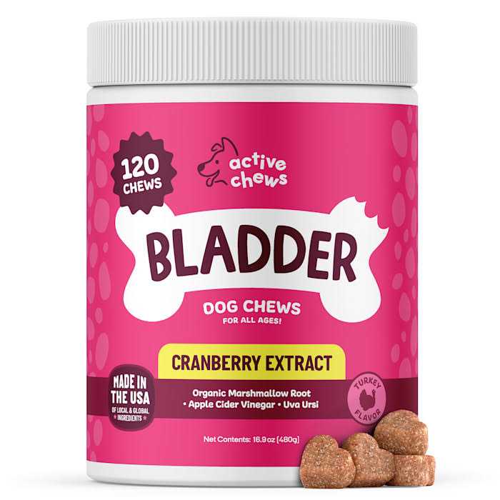 Active Chews Cranberry Supplement for Dogs Dog UTI Bladder Control for Dogs