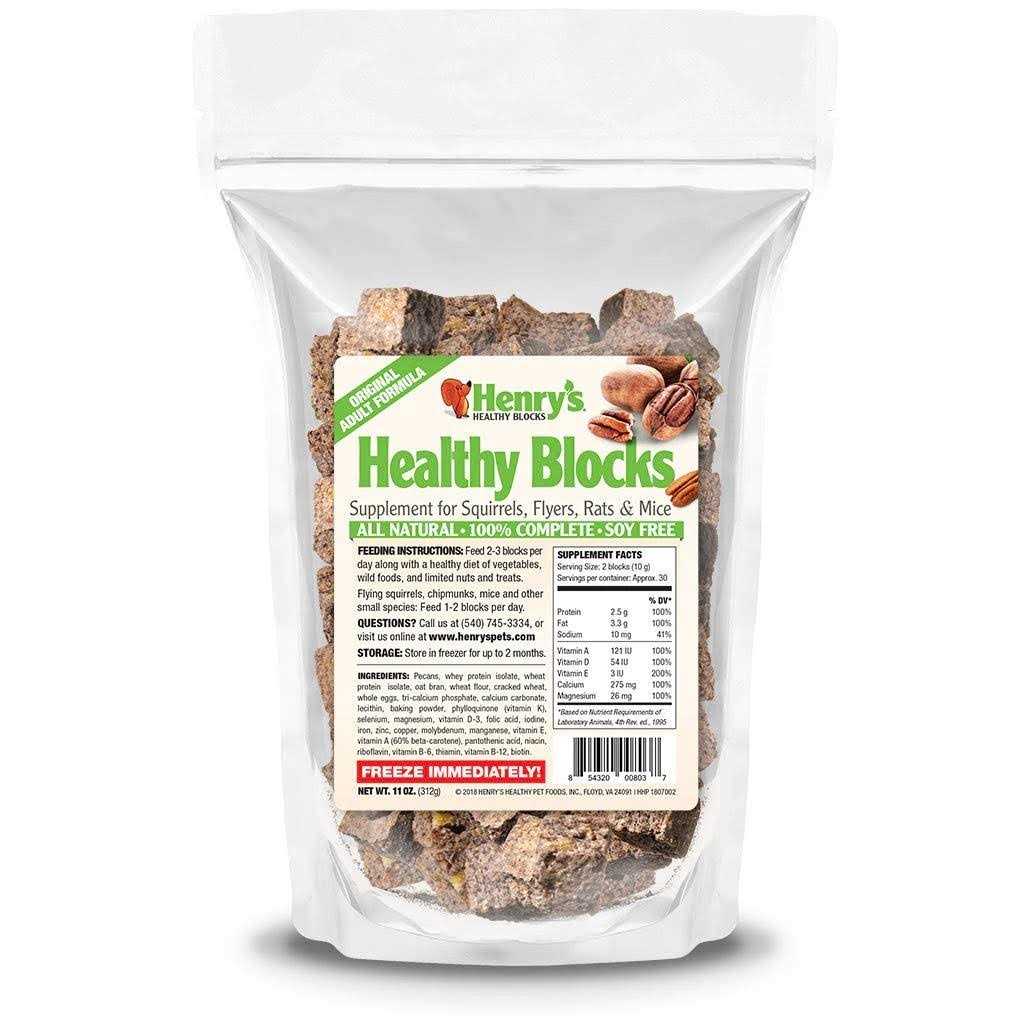Henry’s Healthy Blocks Nutritionally Complete Food for Squirrels, Flying Squirrels, and Chipmunks