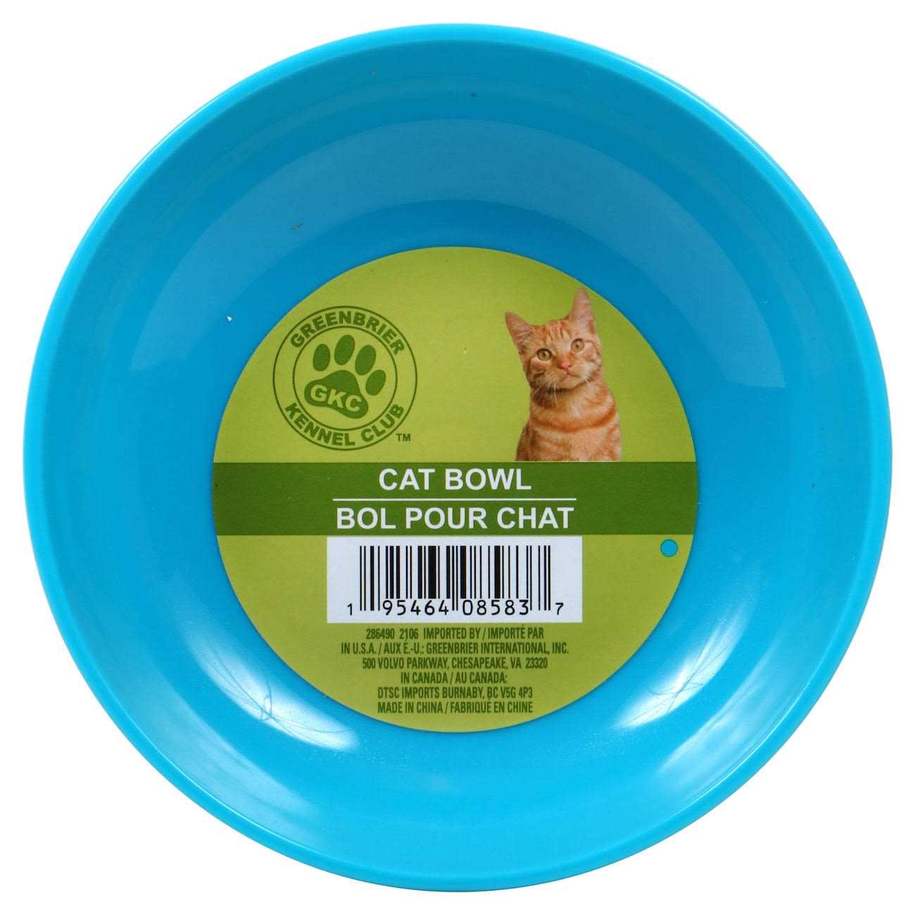 Greenbrier Kennel Club Plastic Non-Slip Cat Bowls