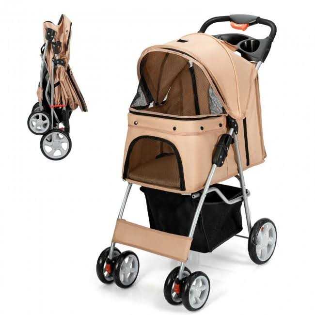 ZENY 4 Wheel Foldable Dog Pet Stroller