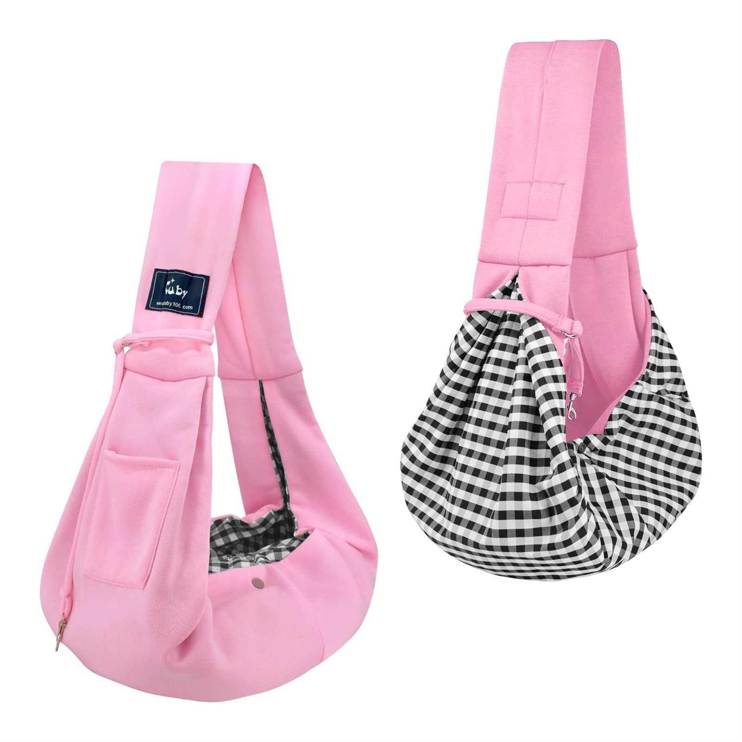 Cuby Dog and Cat Sling Carrier Hands Free Reversible Pet Papoose Bag Soft Pouch and Tote Design Suitable for Puppy