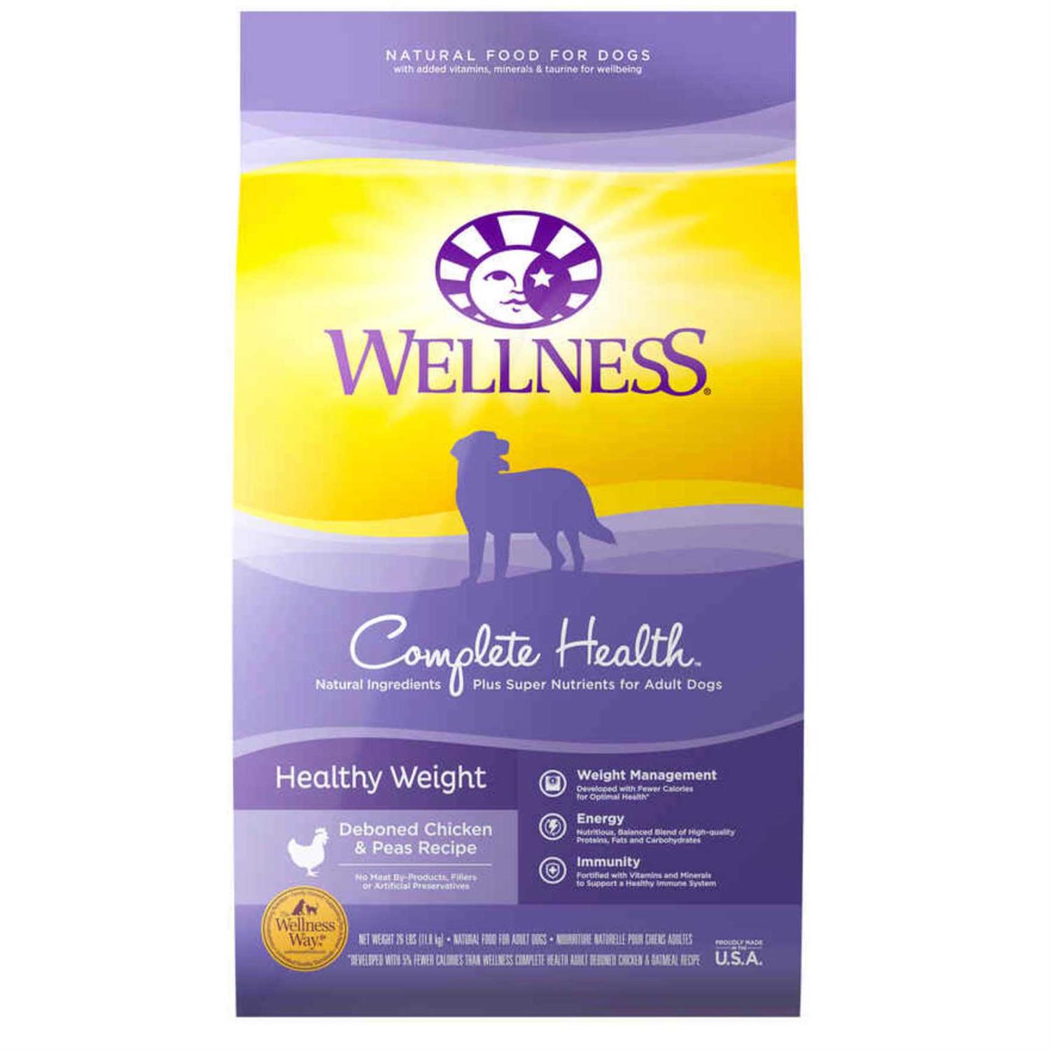 Wellness Complete Health Healthy Weight Chicken Peas Recipe Dry Dog Food