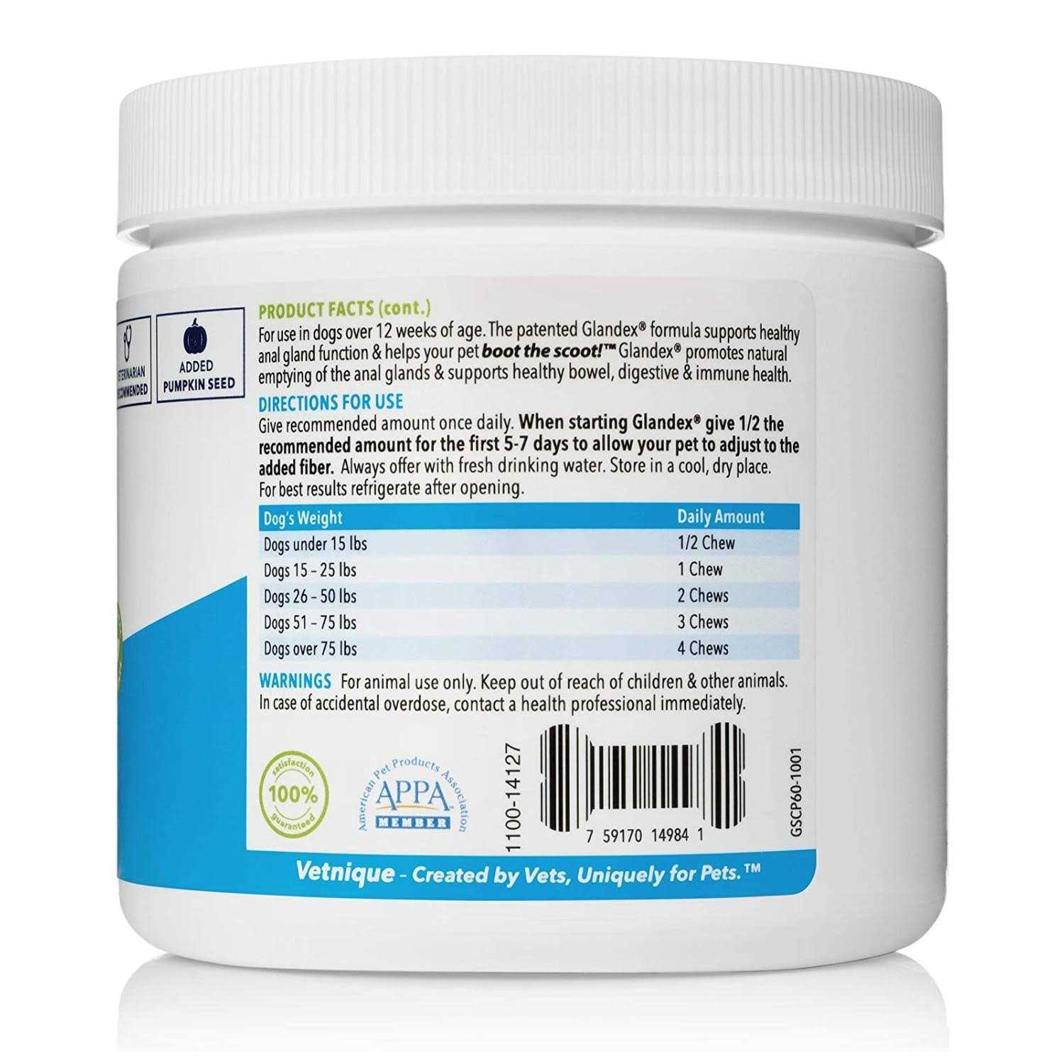 Vetnique Glandex Anal Gland Support Dog Chews