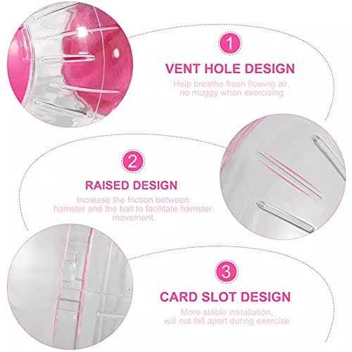 CHUQIANTONG Hamster Exercise Ball Silent Hamster Wheel Small Animals Transparent Ball For Dwar Rat Relieves Boredom And Increases Activity
