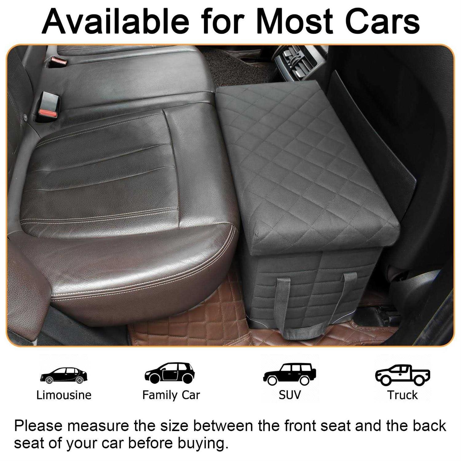 LIONROGE Car Back Seat Extender for Large Dogs up to 200lbs,Dog Car Back & Front Seat Extender with Storage,Prevent Your Dogs from Falling Off The