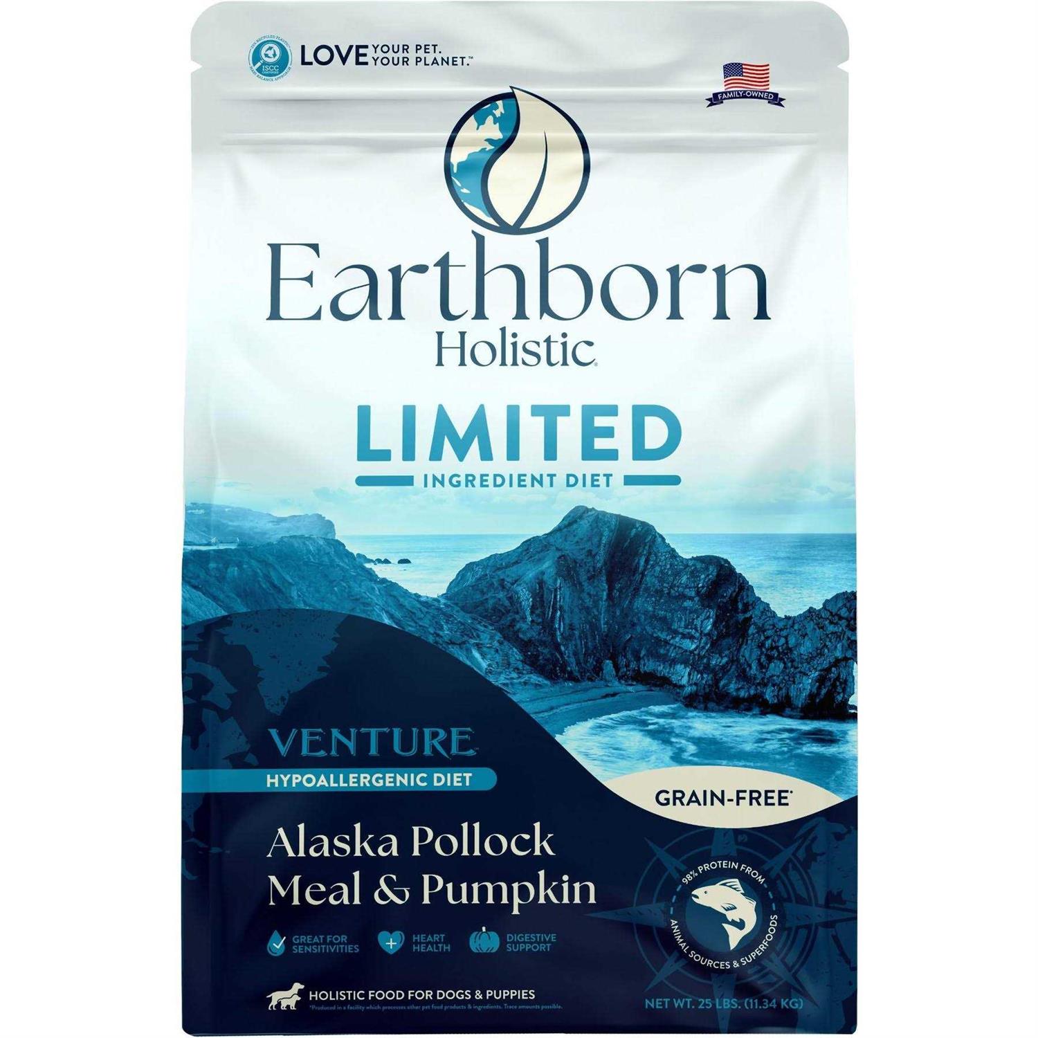 Earthborn Holistic Venture Limited Ingredient Alaska Pollock Meal & Pumpkin Grain-Free Dry Dog Food