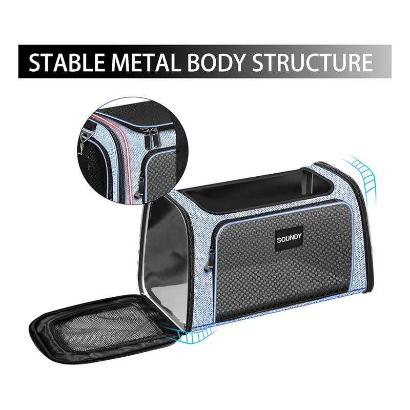 Soundy Dog Carrier Cat Carriers Airline Approved Pet Carrier for Small Medium Dogs Cats Puppies Collapsible Soft Sided Travel Puppy car