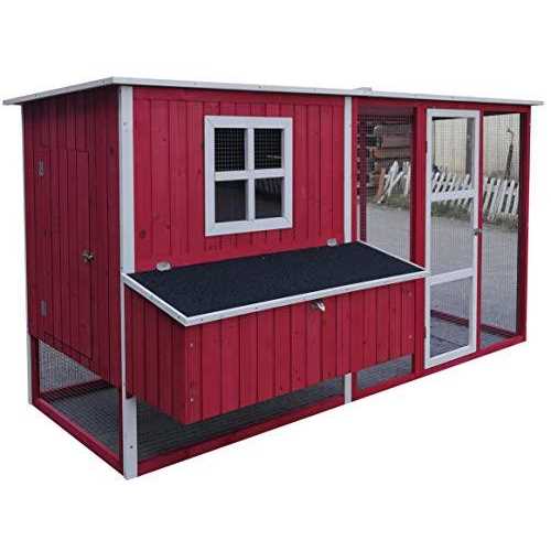 87 inch Wood Chicken Coop Hen House Run 4-6 Chickens Nesting Box