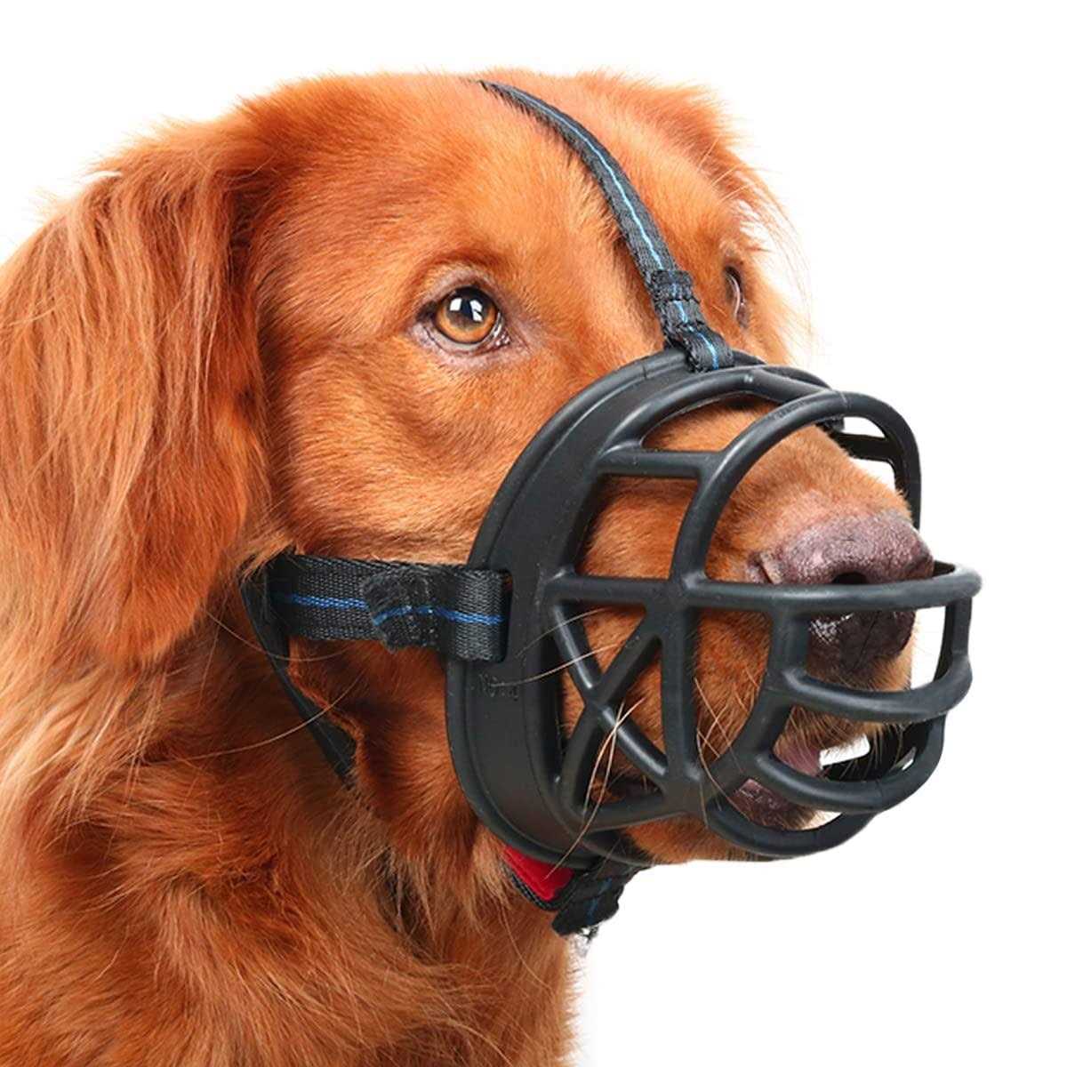 Mayerzon Dog Muzzle, Basket Breathable Silicone Dog Muzzle for Anti-Barking and Anti-Chewing