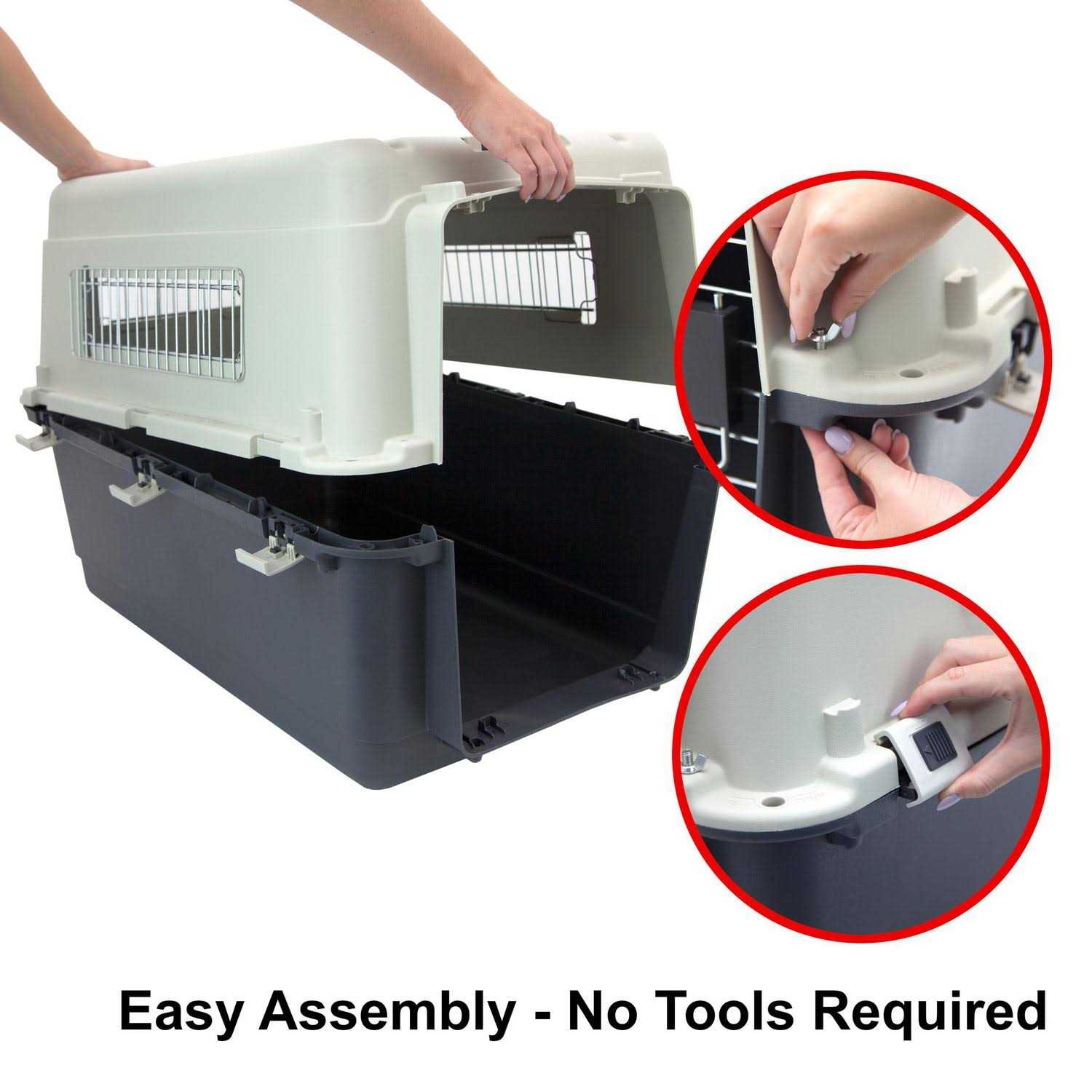 Sport Pet SportPet Designs Plastic Kennels Rolling Plastic Wire Door Travel Dog Crate