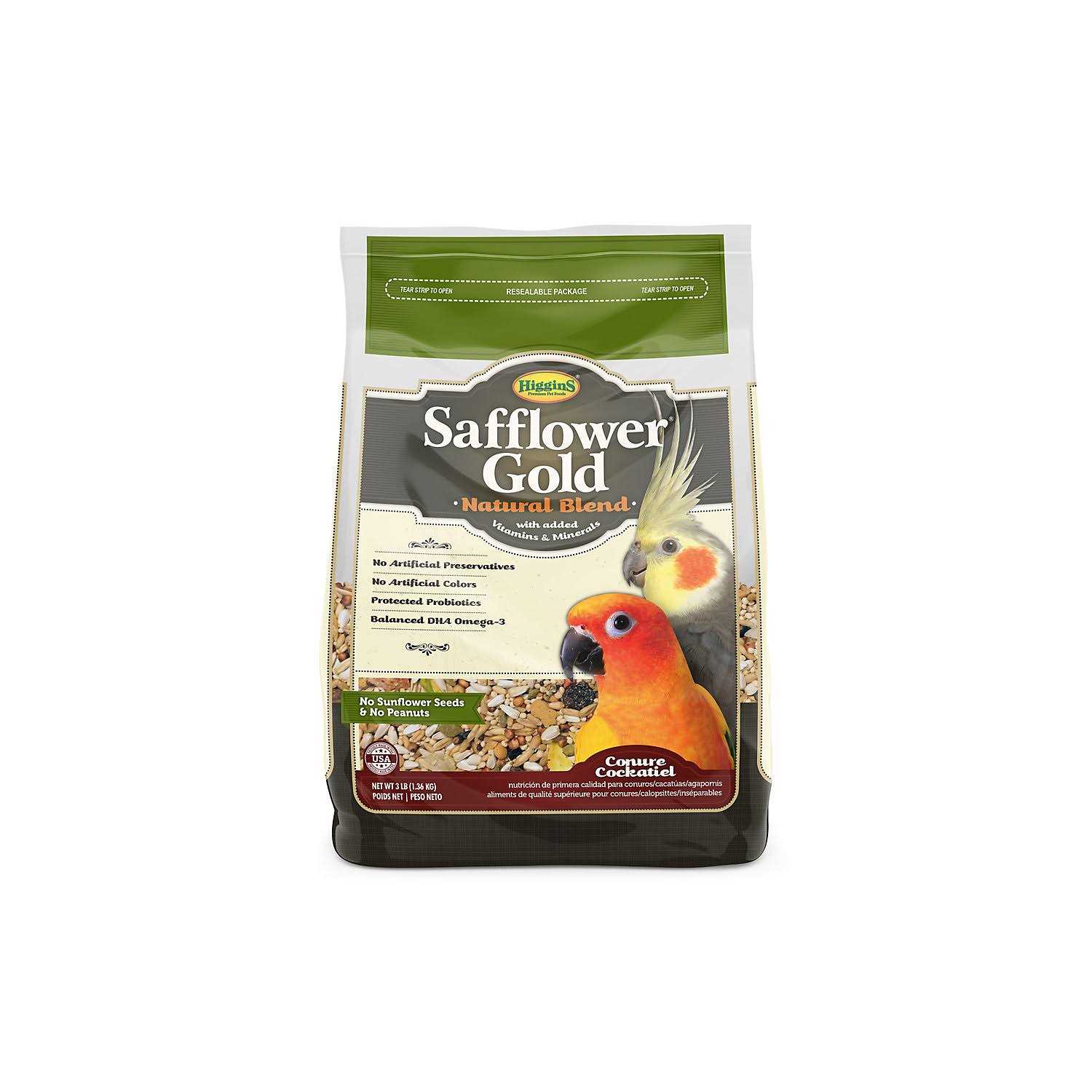 Higgins Safflower Gold Conure & Cockatiel Food