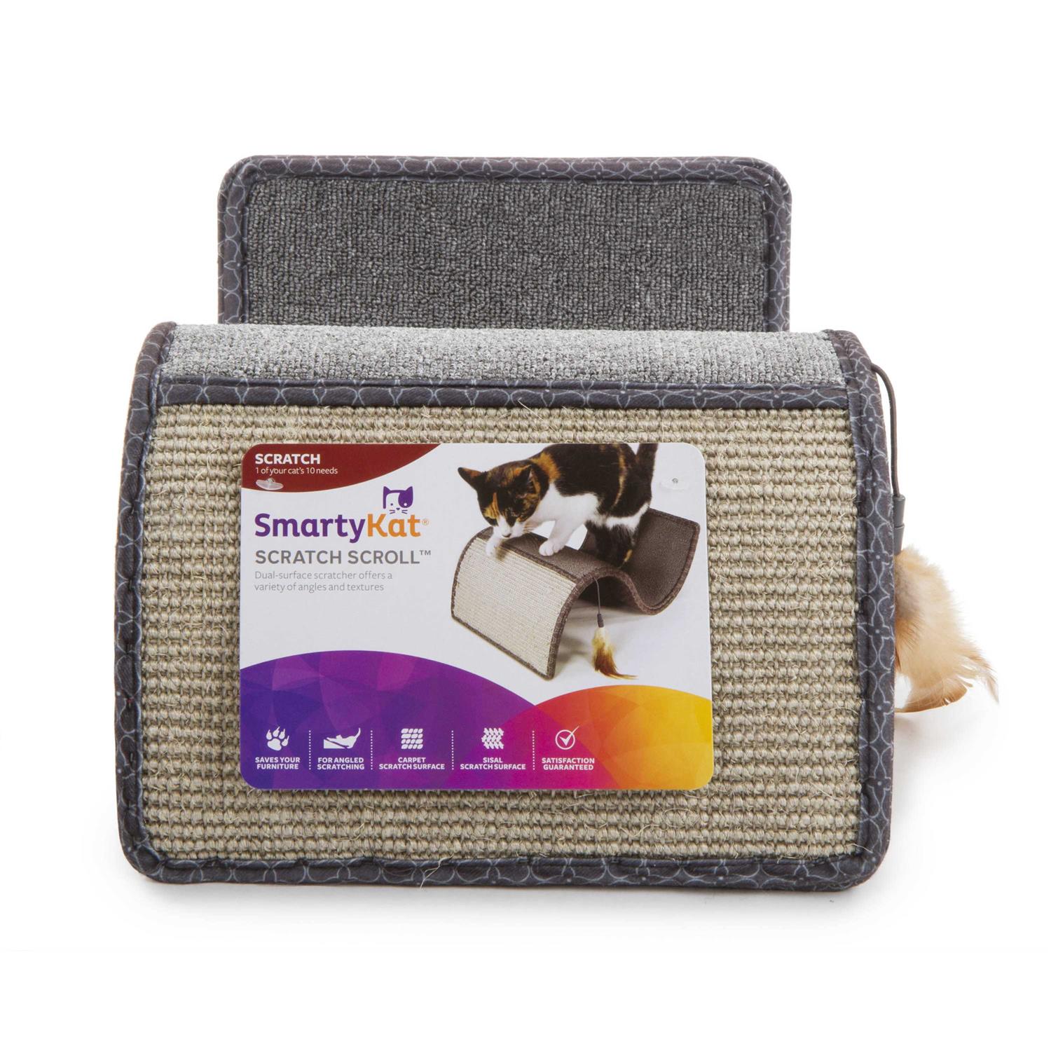 SmartyKat Scratch Scroll Cat Scratcher with Feather Toy
