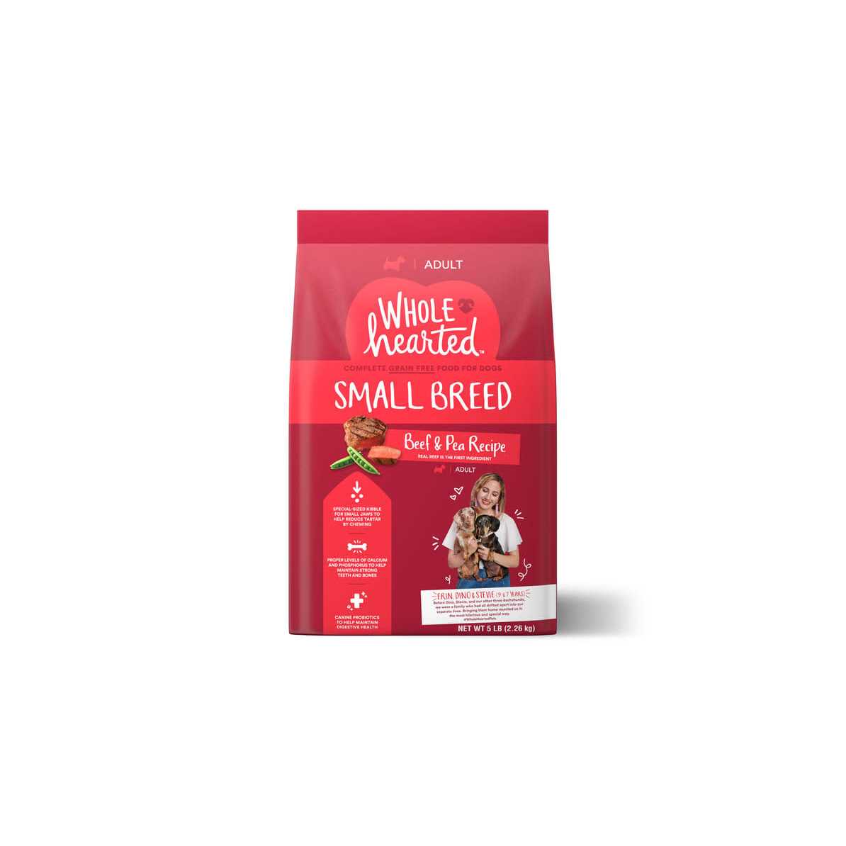 WholeHearted Grain Free Beef & Pea Recipe Small Breed Adult Dry Dog Food