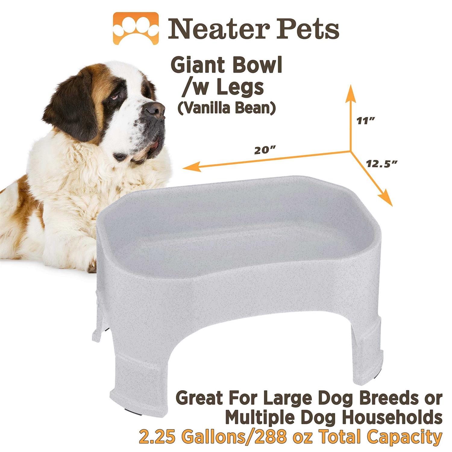 Neater Pet Brands Bowl with Leg Extensions Huge Jumbo Trough Style Dog Pet Water Dish