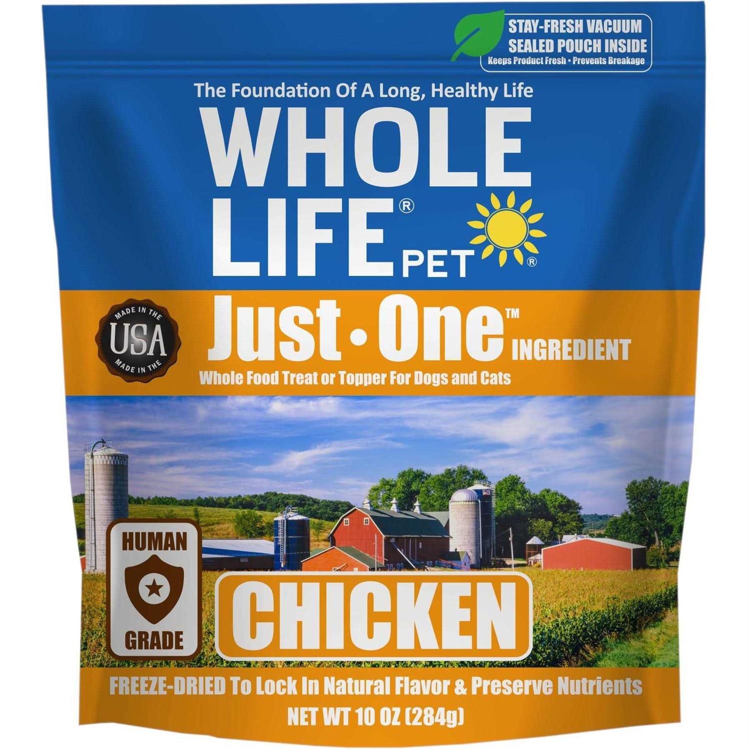 Whole Life Pet Just One Ingredient Freeze-Dried Chicken Dog Treats