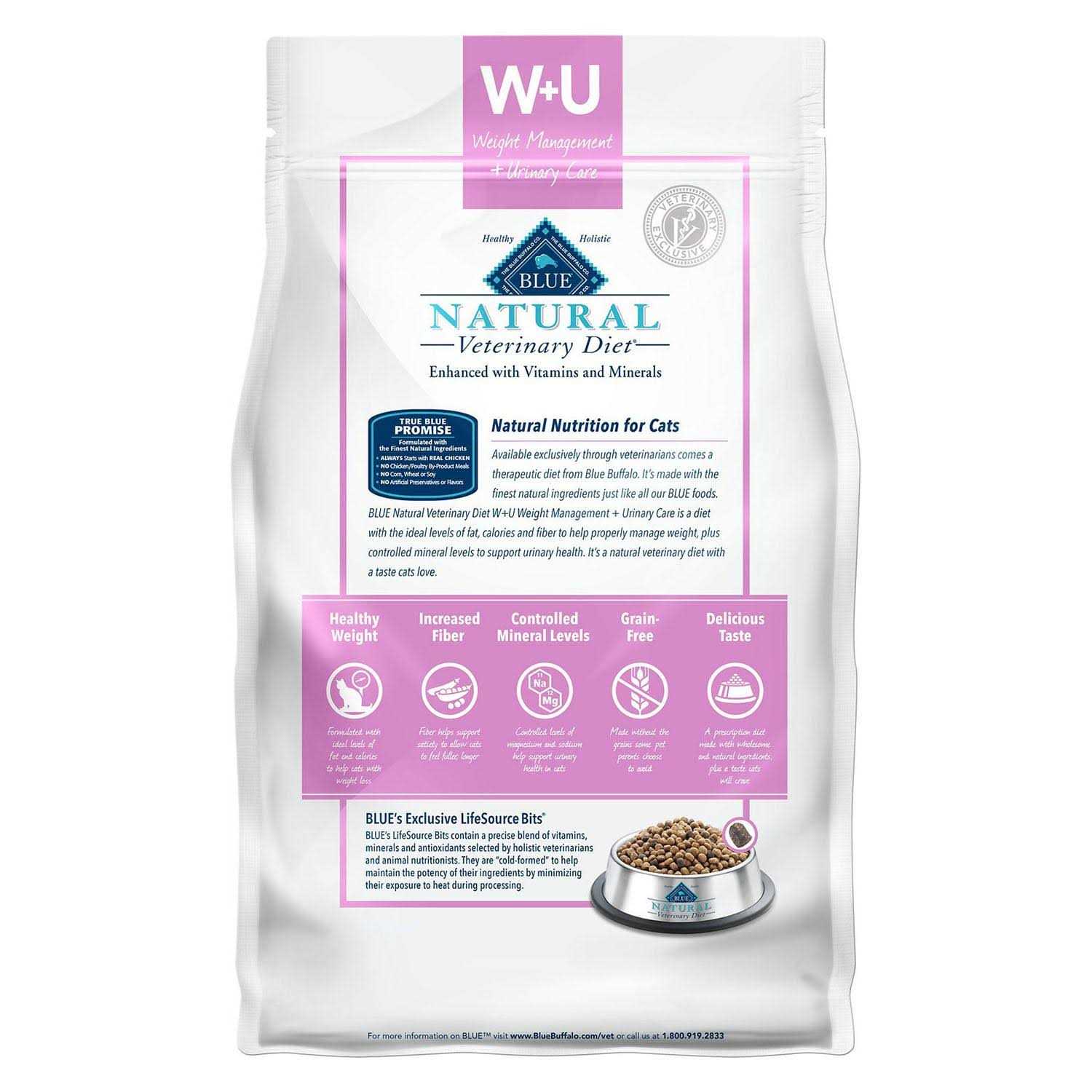 Blue Buffalo Natural Veterinary Diet W+U Weight Management + Urinary Care Dry Cat Food