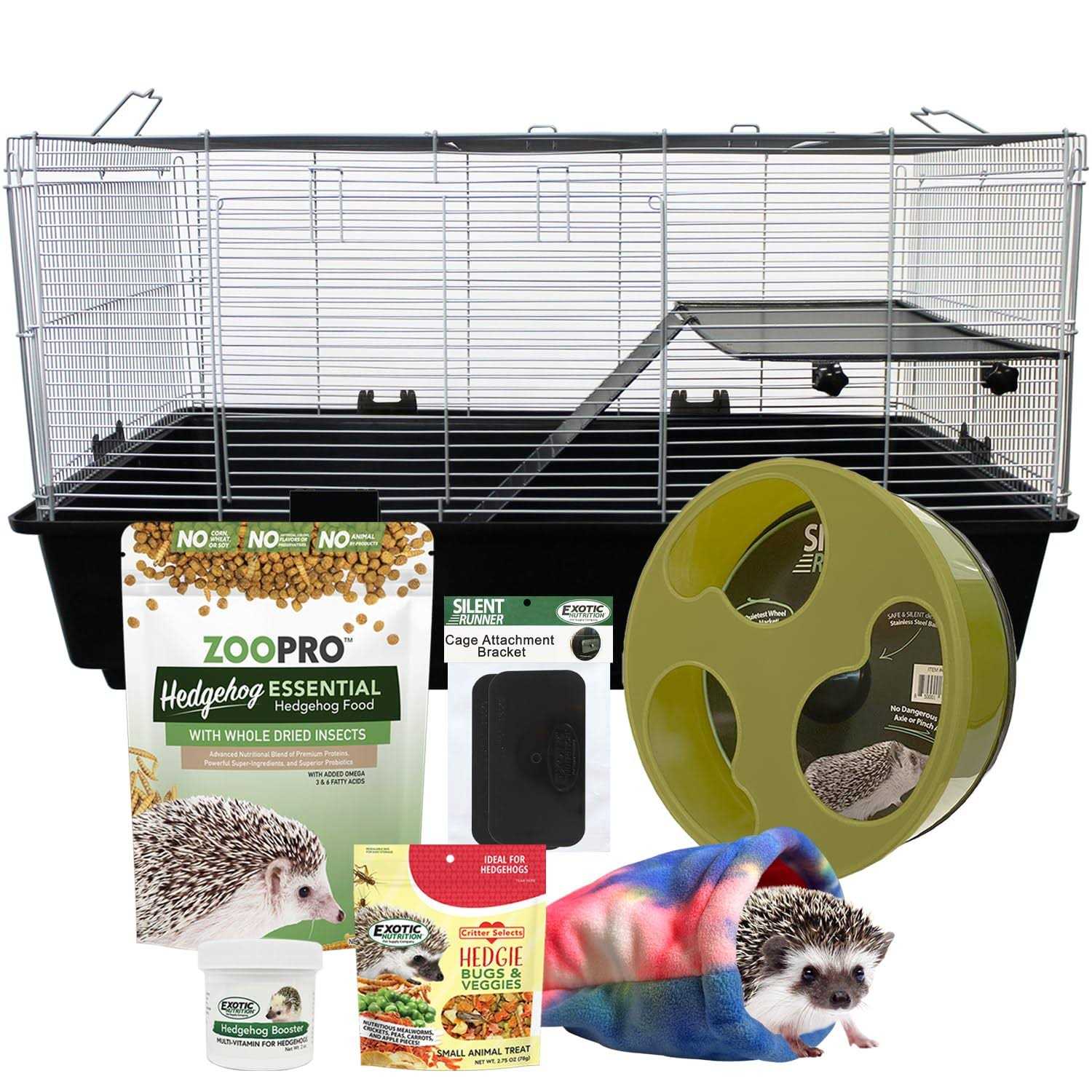 Exotic Nutrition Hedgehog Home & Starter Package Includes Durable Cage