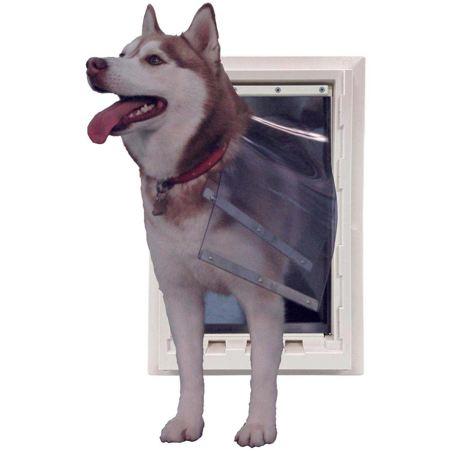 Ideal Pet Products Wall Entry Pet Door Double Flap for Walls with Built-in Telescoping Tunnel and Lock-Out Slide