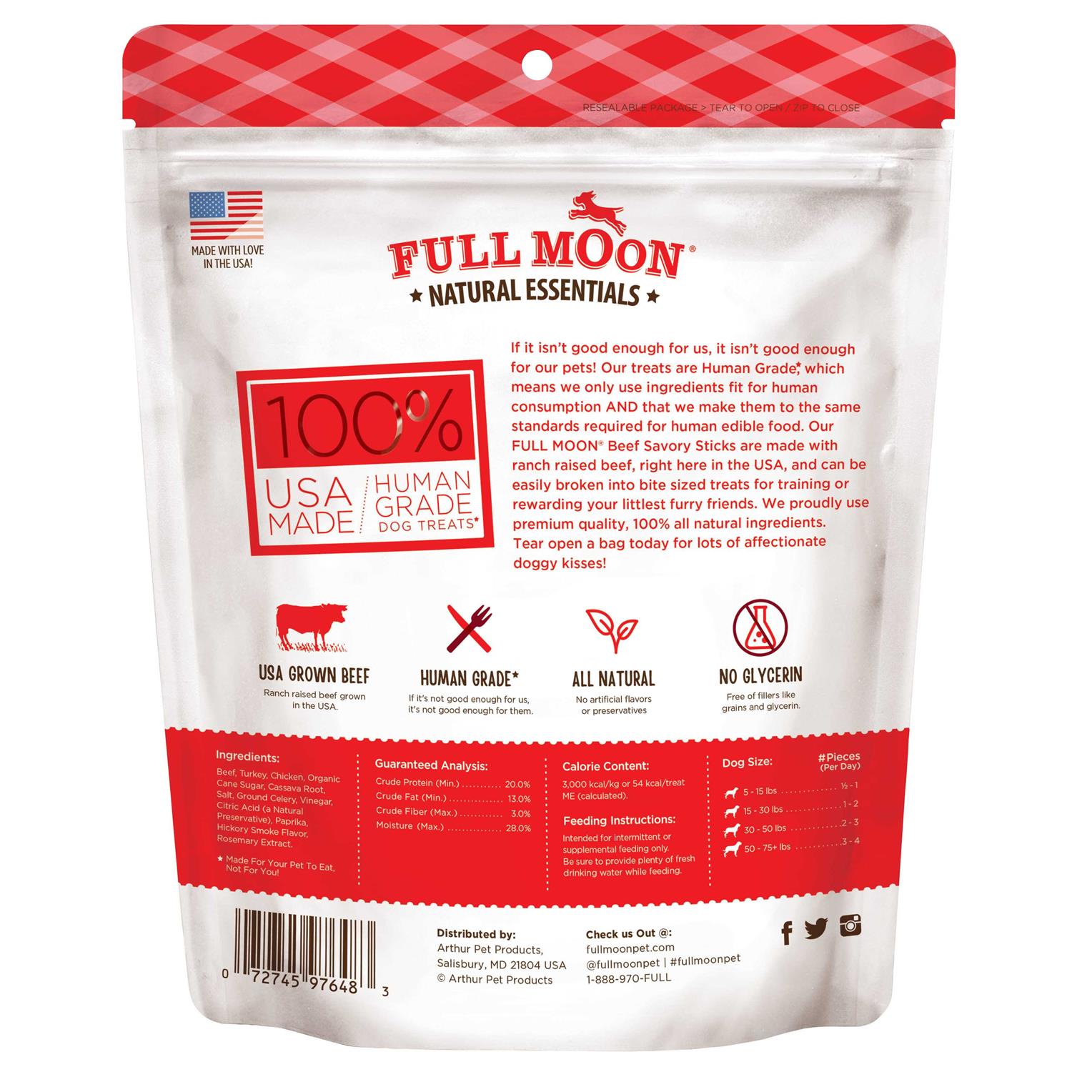 Full Moon Beef Recipe Savory Sticks Dog Treats