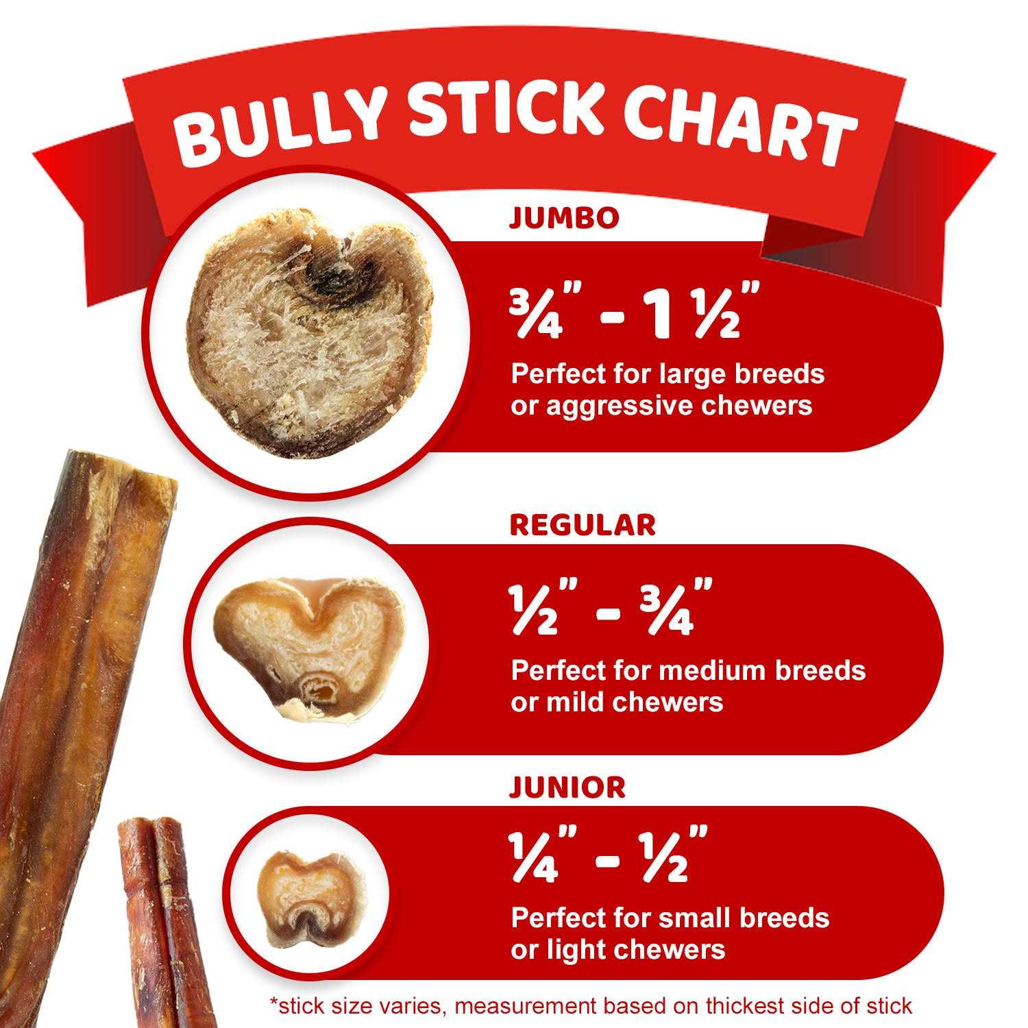Downtown Pet Supply Bully Sticks For Medium Dogs